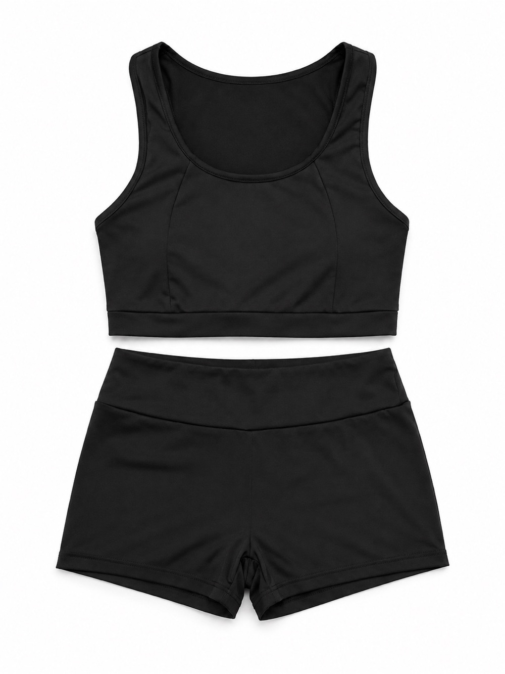 Women's Black High-Waist Athletic Shorts - Performance Fit